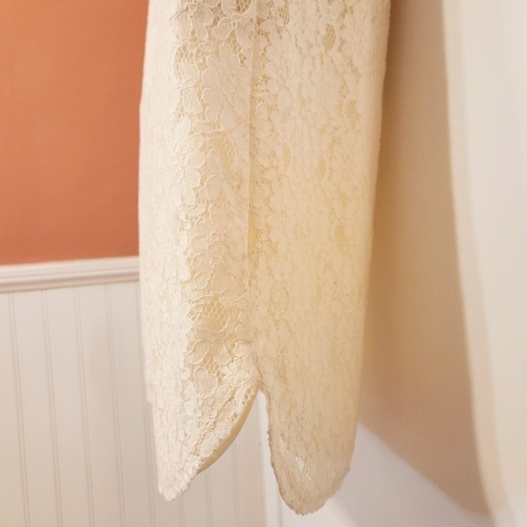 Monteau Floral Lace Mini Dress Beige Sleeveless Small - Picture 5 of 12